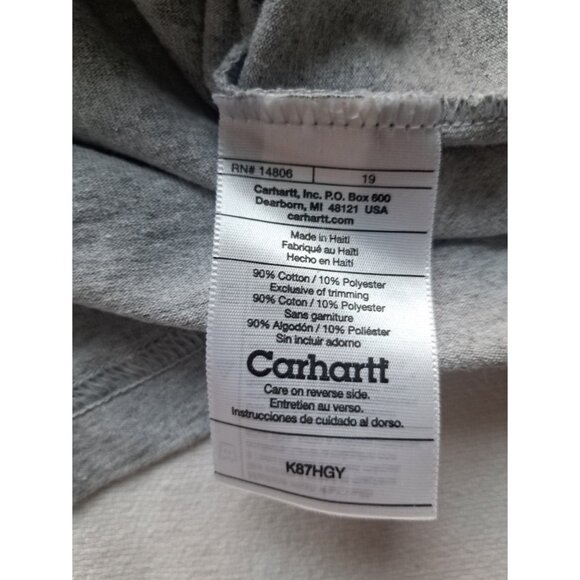 Carhartt Men's Pocket Loose T-shirt Workwear Casual Grey 3XL Tall 90% Cotton - Picture 2 of 6